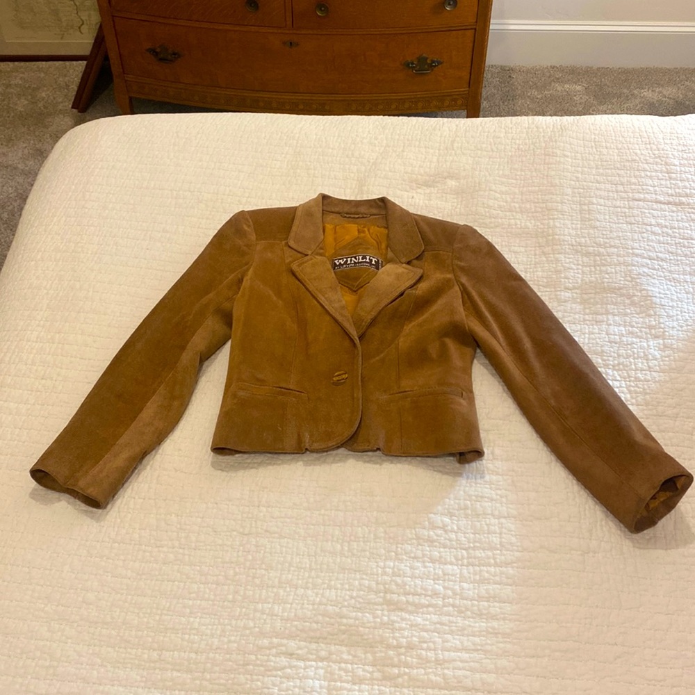 Suede Leather Jacket (Size 6)